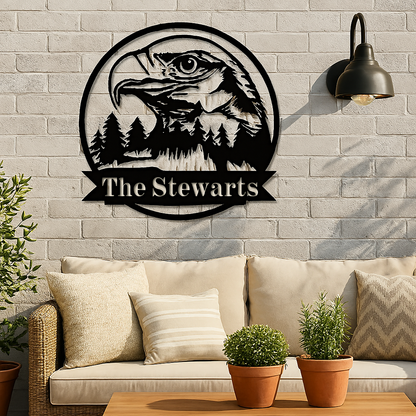 Eagle's Realm Custom Metal Sign: with Personalized Text (U38)