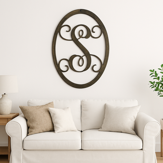 Initial Metal Monogram Wall Art Sign (M21)