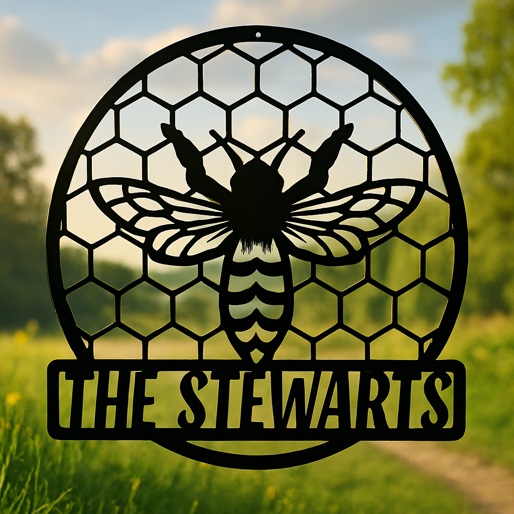 Personalized Bee Sign with Honeycomb - Sweeten Your Space (C74)