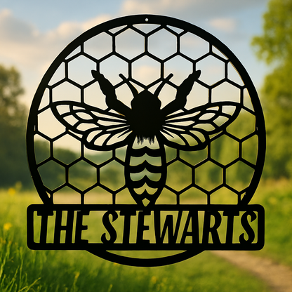 Personalized Bee Sign with Honeycomb - Sweeten Your Space (C74)