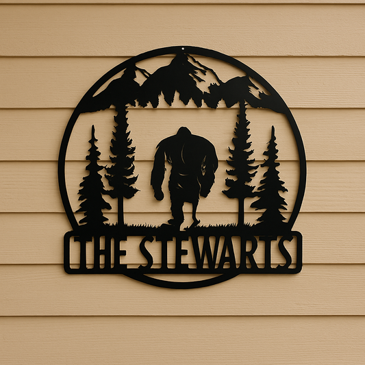 Personalized Bigfoot Walking Away Metal Sign - Leaving a Legend (C78)