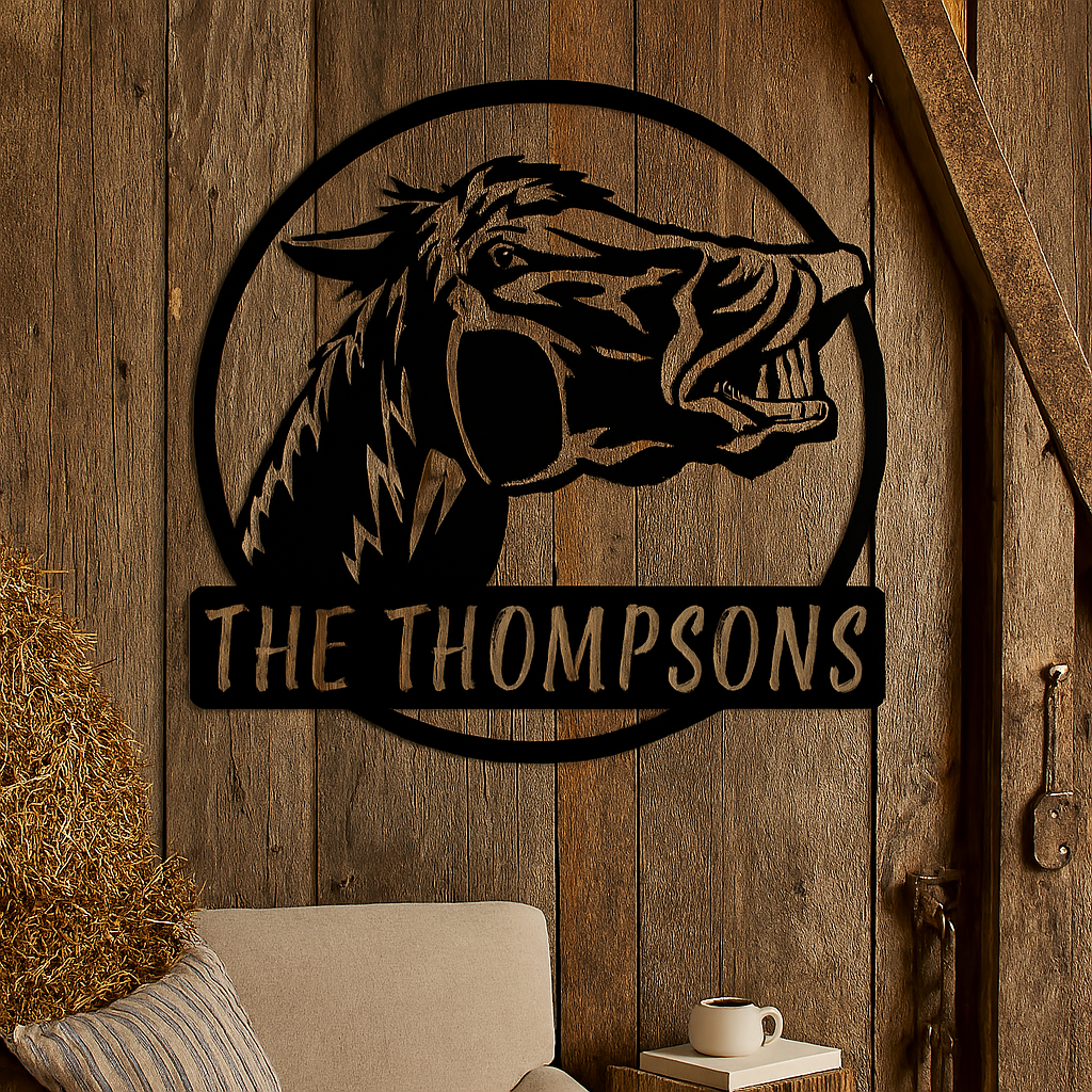 Personalized Laughing Horse Metal Sign - Custom Horse Decor (U24)