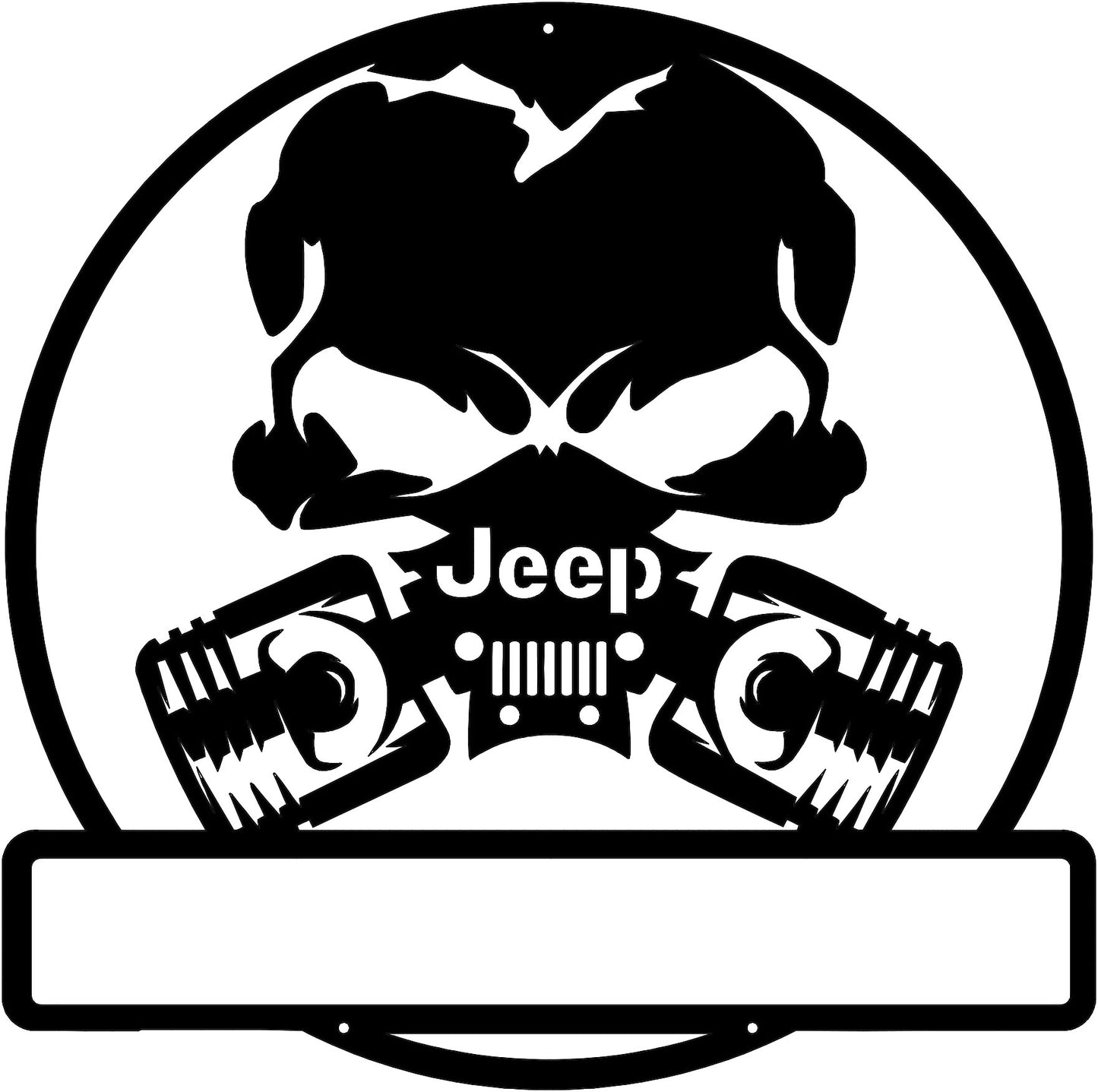Jeep with Gas Mask Metal Wall Art - Industrial Adventure (C75)