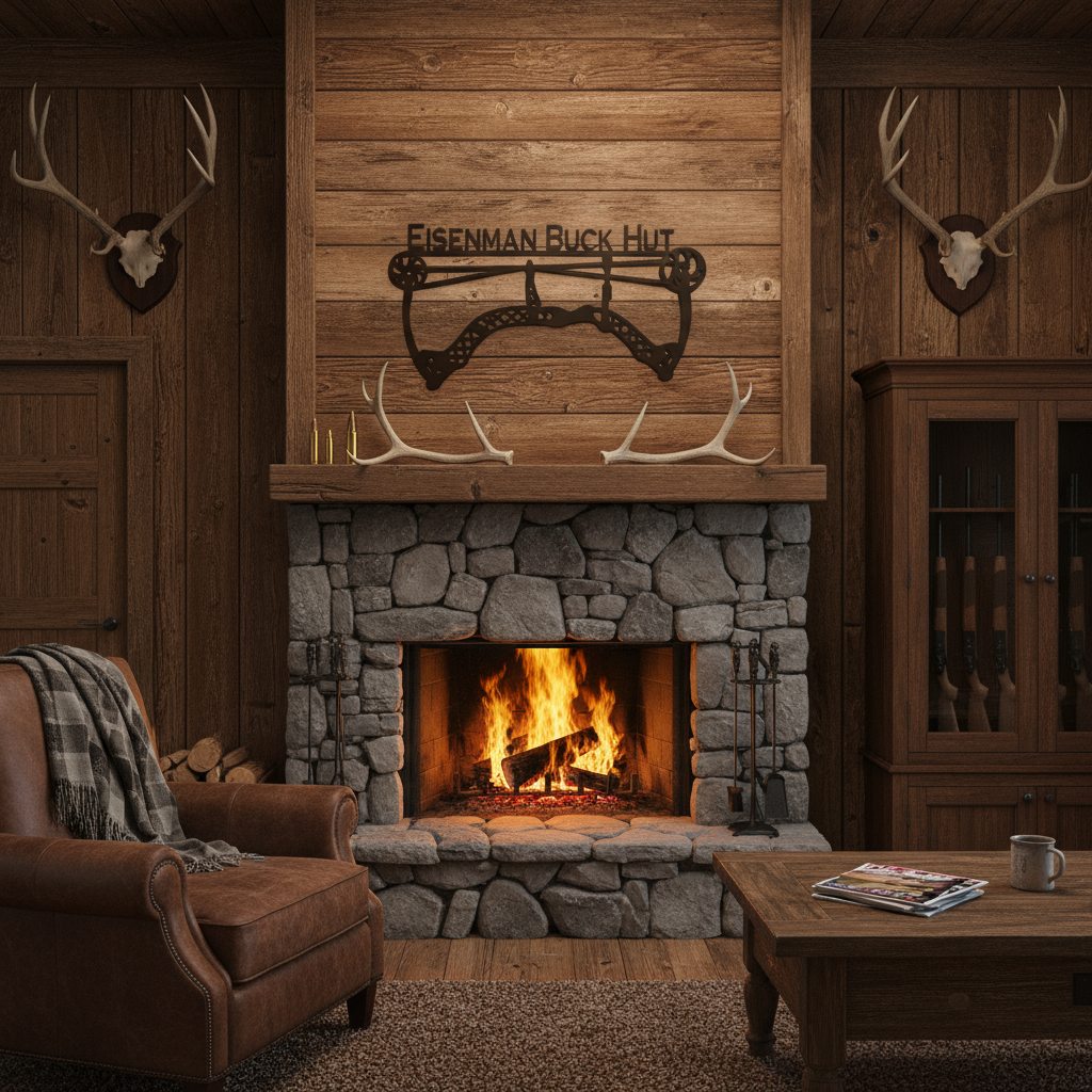 Eisenman Buck Hut Sign in Hunting Cabin