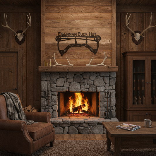 Eisenman Buck Hut Sign in Hunting Cabin