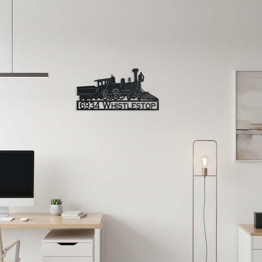 Old Train Steam Engine with Custom Text Field (J12)