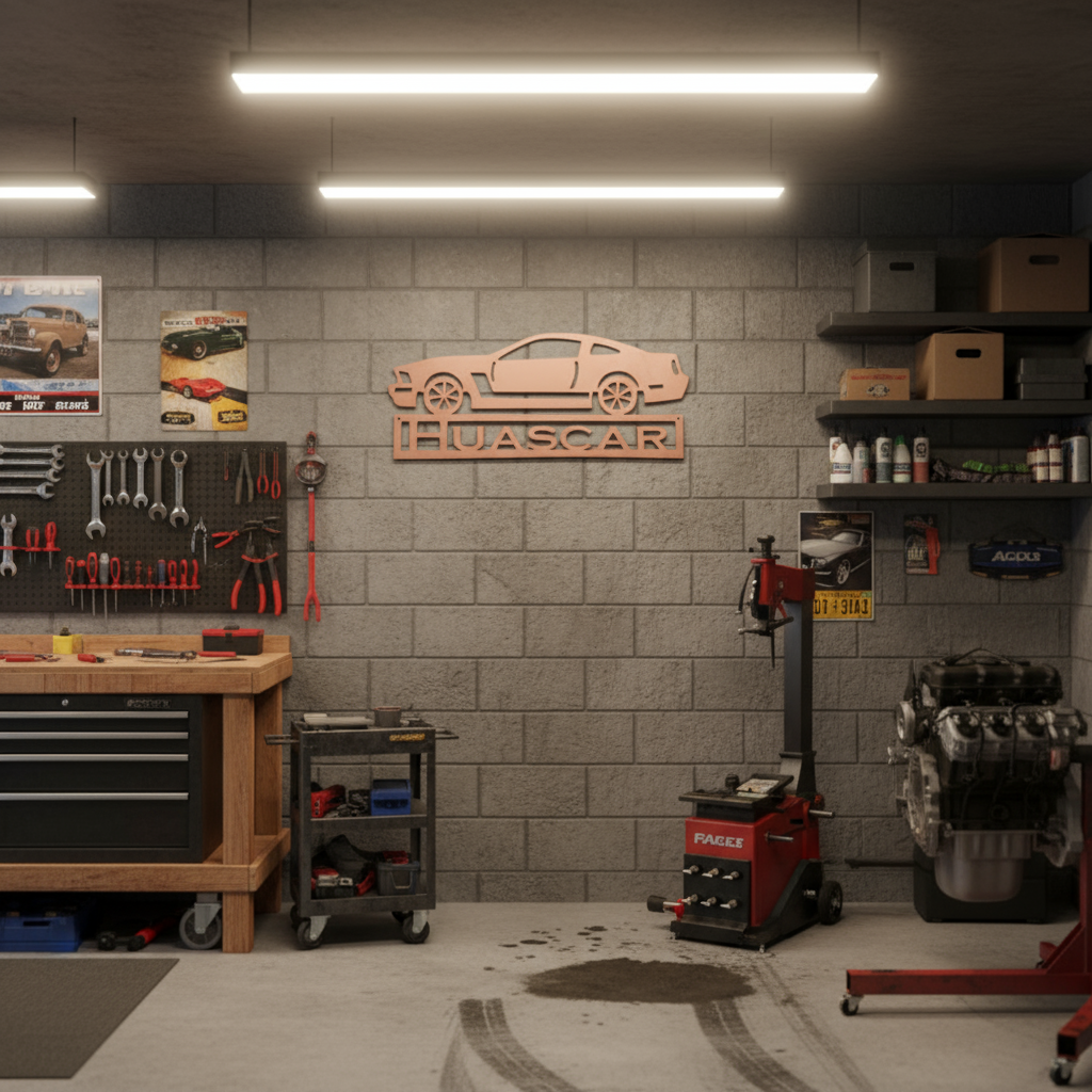 HUASCAR Mustang sign in garage