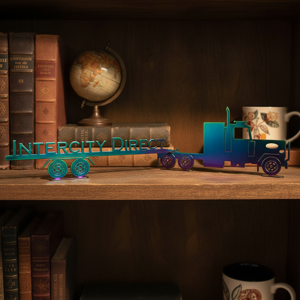 Intercity Direct Semi Truck Sign Featured on Bookshelf