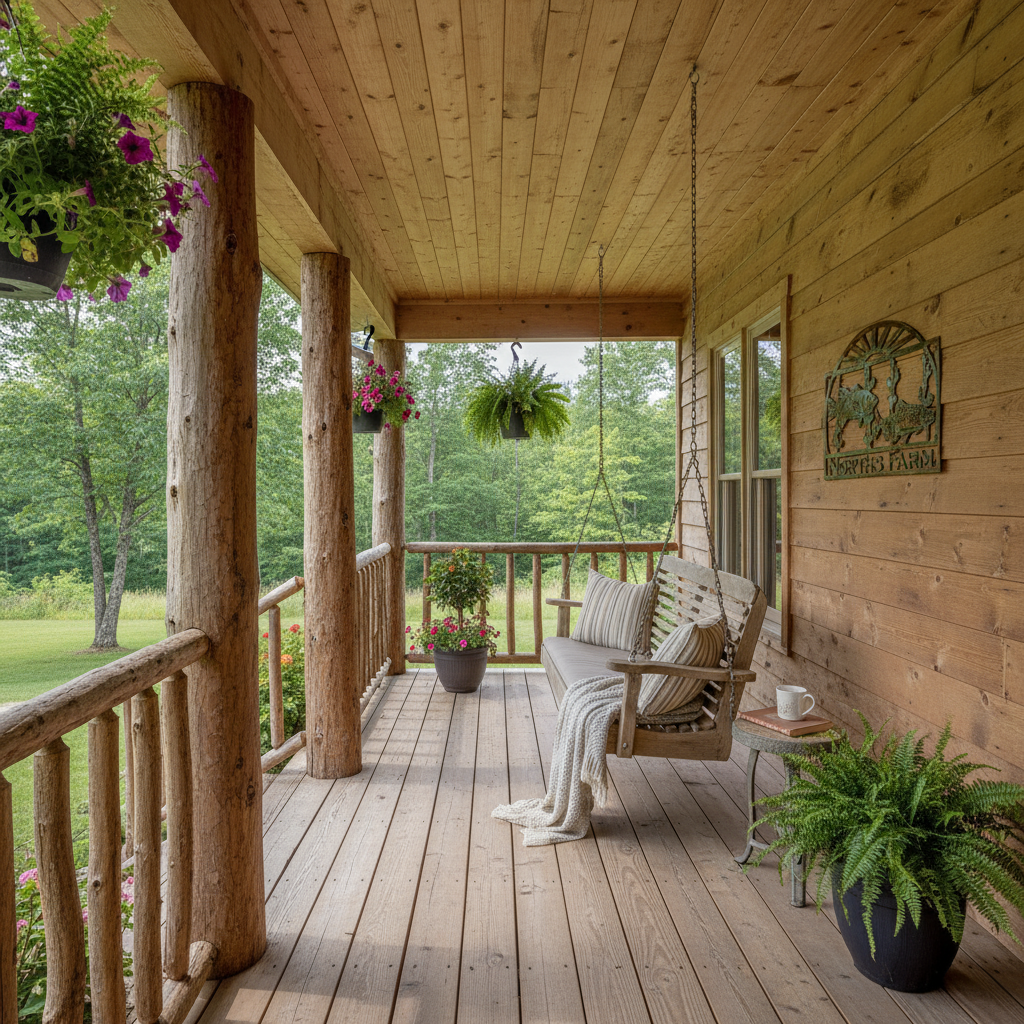 NORTHS FARM sign on front porch