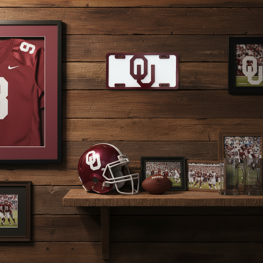 OU logo license plate with attractive background