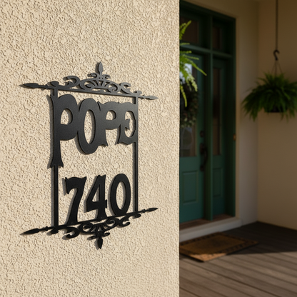 Pope 740 Address Sign Close-Up