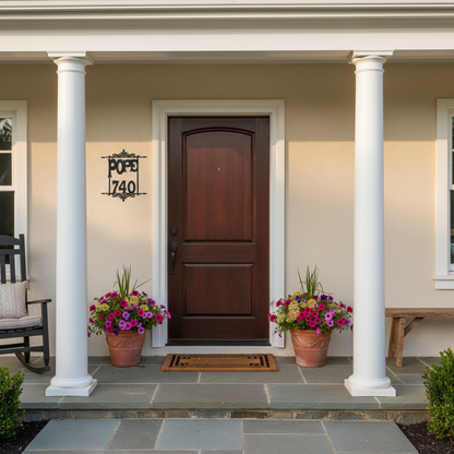Pope 740 Address Sign on Front Porch
