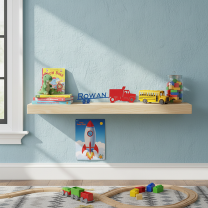ROWAN truck on bedroom shelf
