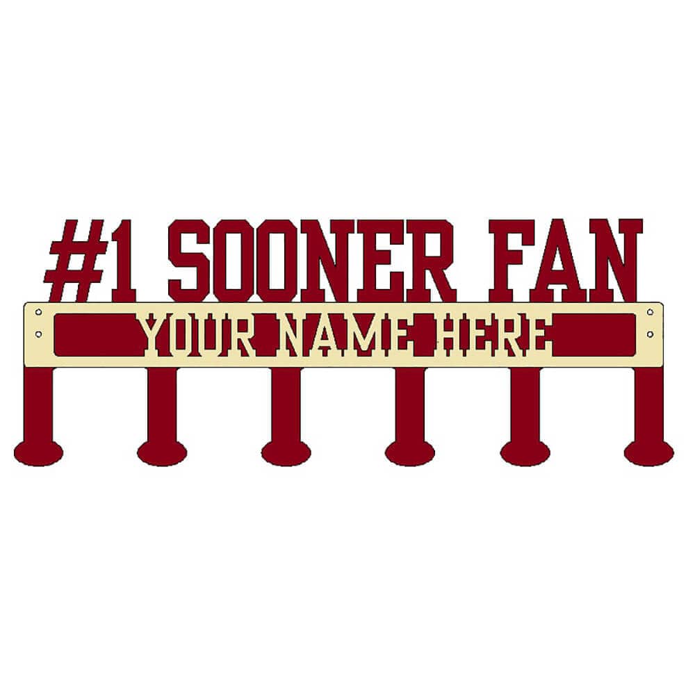 Rusty Rooster Fabrication & Design #1 Sooner Fan Coat/Hat Rack with Personalized Text  (B47)