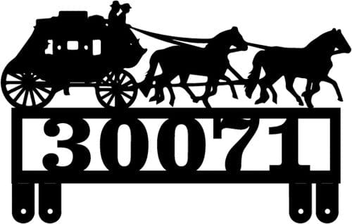 Rusty Rooster Fabrication & Design 16 Gauge / Bolt on / Black Stagecoach Metal Mailbox Topper, Western/Cowboy, Old west, Pony Express, Ranch Décor  ( A55 )