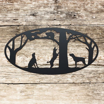 Rusty Rooster Fabrication & Design 18 / Black Coon Dogs Metal Wall Art (C3)