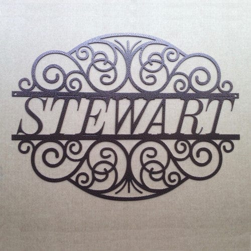 Decorative Metal Wall Décor w/ Scroll Design & Text Field - Rusty ...