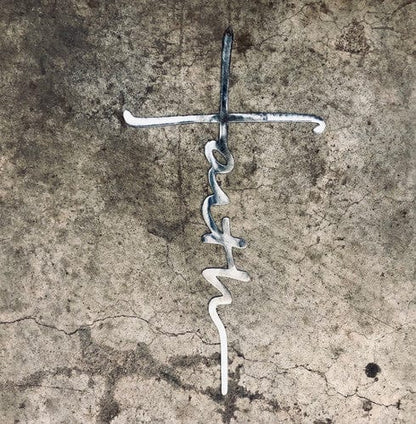 Rusty Rooster Fabrication & Design 18 / No Color Faith Cross Metal Sign / Christian Wall Art / Cross Wall Decor / Religious Gift for Christians / Baptism Gift / Faith Word in Cross (B62)