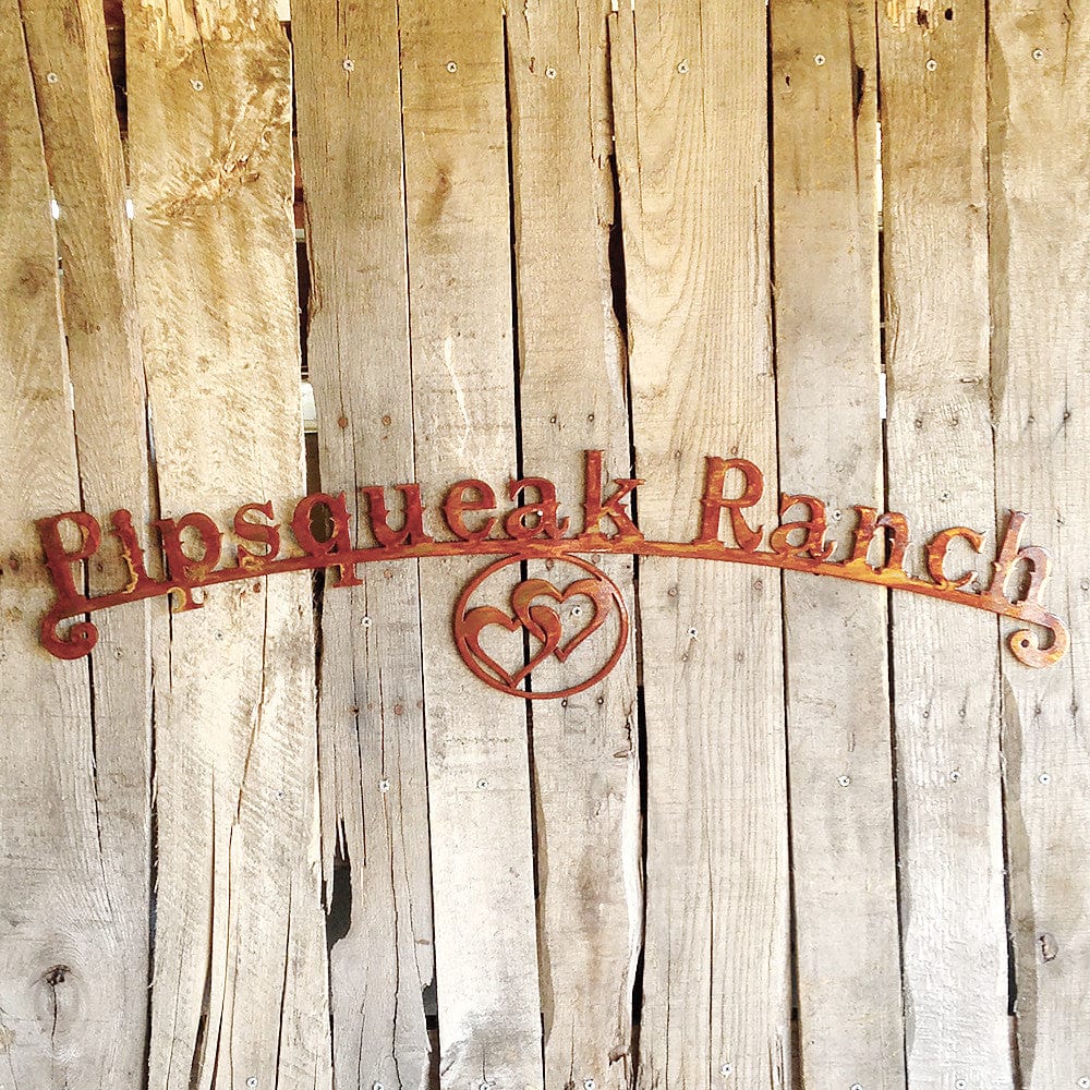 Arched Metal Ranch Sign | Custom Metal Ranch Sign - Rusty Rooster Metal