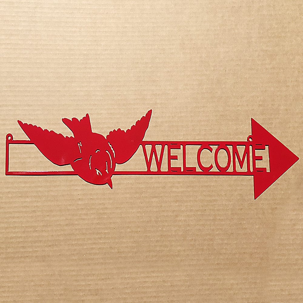Arrow with Flying Bird Direction Sign (O20) - Rusty Rooster Metal