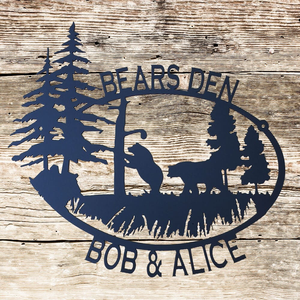 Rusty Rooster Fabrication & Design Bears in the Woods Sign (A35)