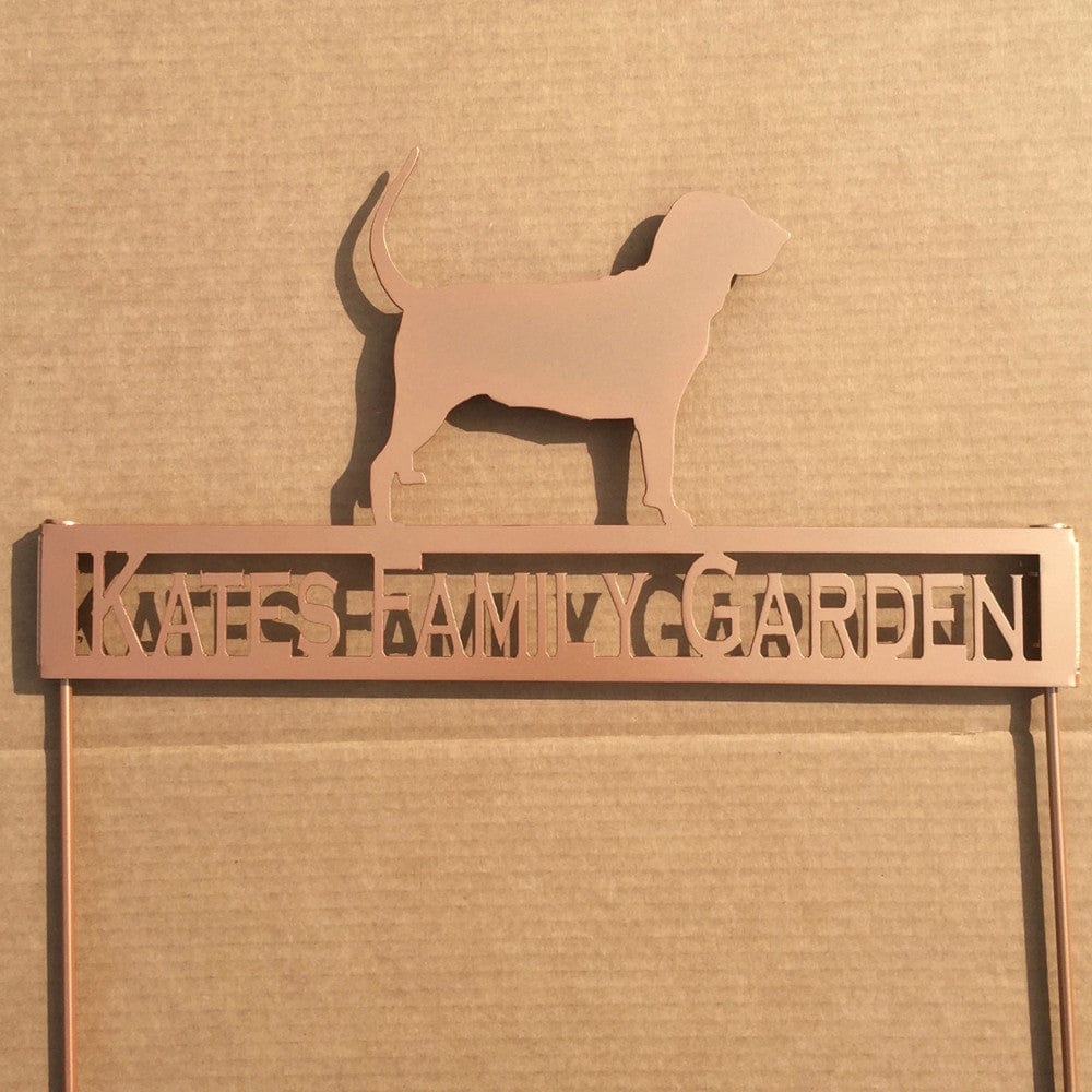Rusty Rooster Fabrication & Design Bloodhound Metal Garden Stake with Personalized Text Field (W23)