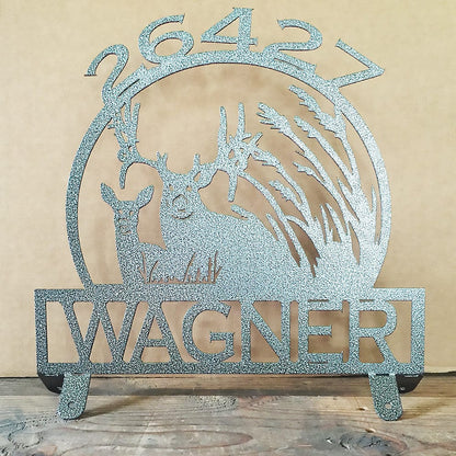 Rusty Rooster Fabrication & Design Buck and Doe Mail Box Topper (C18)