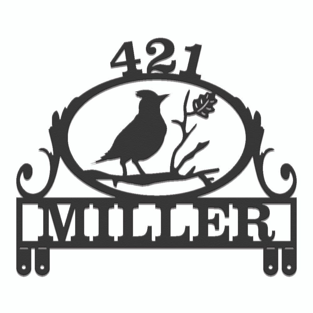 Cardinal Mailbox Name Topper - Rusty Rooster Metal