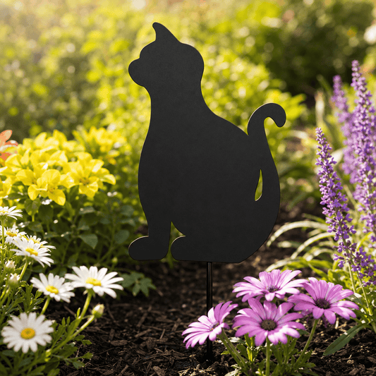 Rusty Rooster Fabrication & Design Cat Metal Garden Stake (A7)