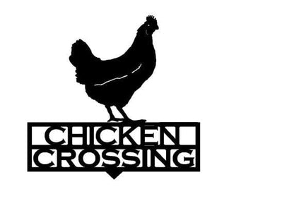 Rusty Rooster Fabrication & Design Chicken Crossing Garden Sign (Z6)