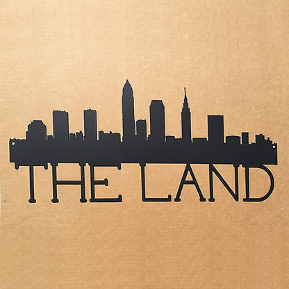 Rusty Rooster Fabrication & Design Cleveland Skyline with Custom Text Underneath Skyline (X19)