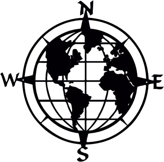 Rusty Rooster Fabrication & Design Compass Globe (O36)