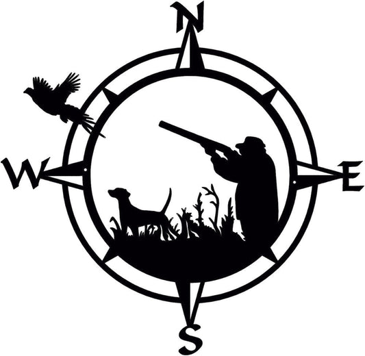 Rusty Rooster Fabrication & Design Compass hunter bird hunting Pheasant (O34)
