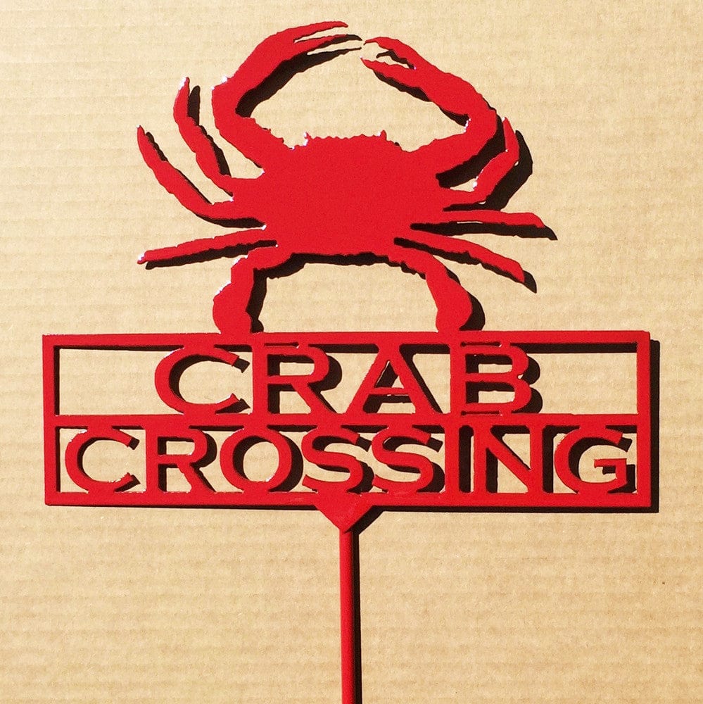 Rusty Rooster Fabrication & Design Crab Crossing Garden Stake (A12)