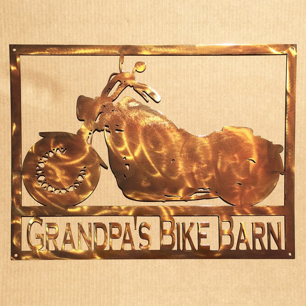 Custom Motorcycle Sign (T8) - Rusty Rooster Metal