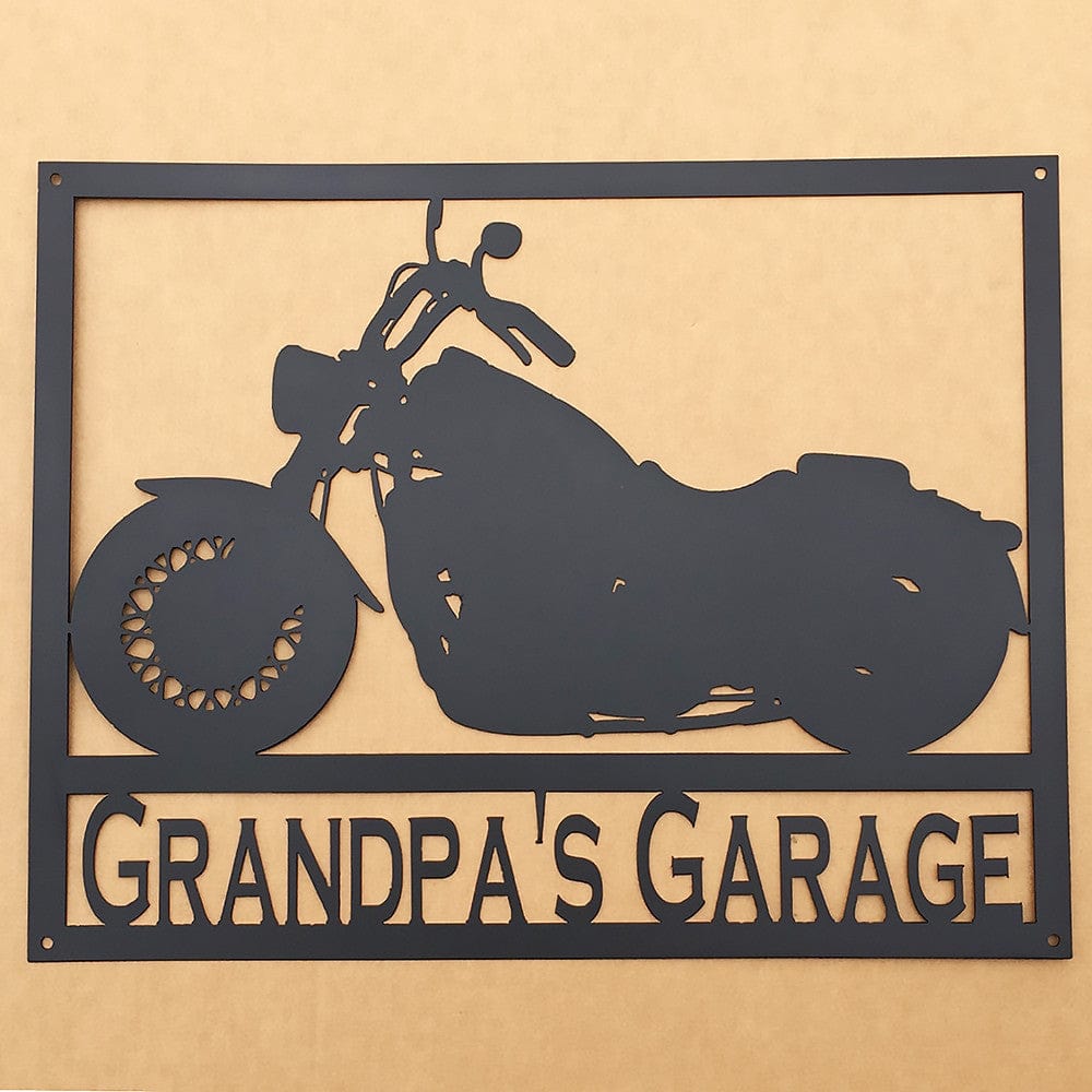 Custom Motorcycle Sign (T8) - Rusty Rooster Metal