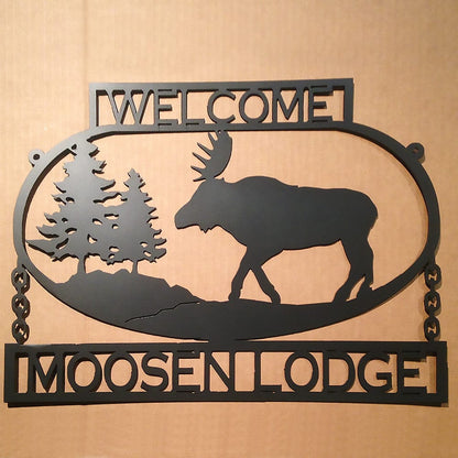 Rusty Rooster Fabrication & Design Custom Text Moose Sign Metal Wall Art (F11)