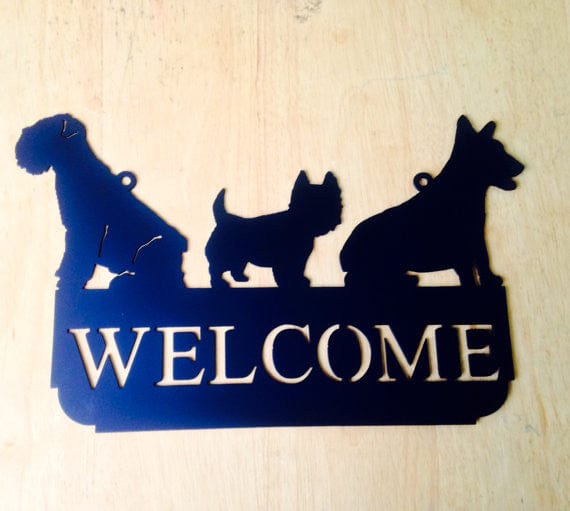 Rusty Rooster Fabrication & Design Dog Welcome Sign (C21)
