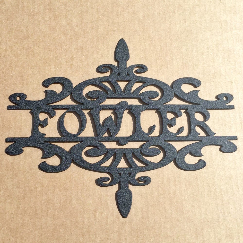 Fancy Scroll Work Address or Name Sign (T6) - Rusty Rooster Metal