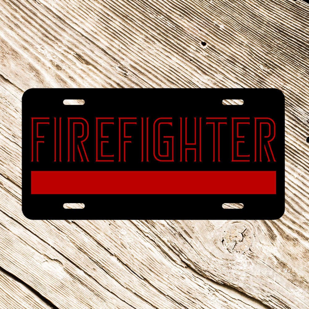 Fire Police Plate Custom Firefighter License Plate | Fireman License Plate - Rusty ...