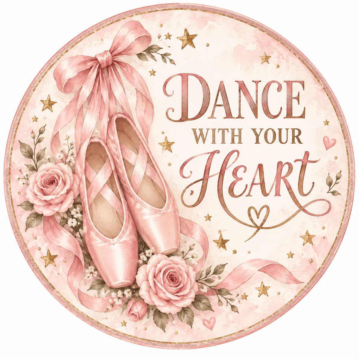 Rusty Rooster Fabrication & Design Full-Color Steel Sign Dance With Your Heart Ballerina Round Steel Sign (Sub A35)