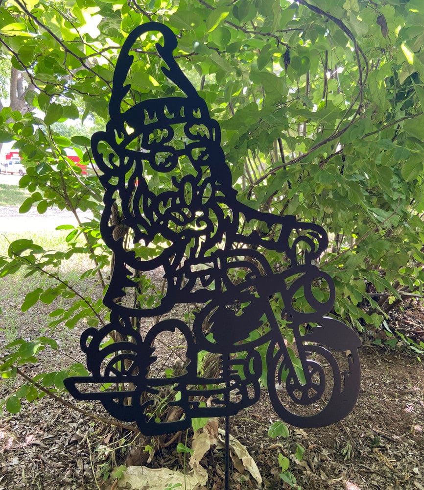 Rusty Rooster Fabrication & Design Gnome On A Motorcycle, Dad Gifts, Man Cave,  Garden Décor,  (G47)