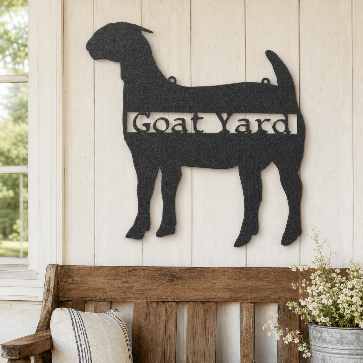 Goat Yard Boer Goat Metal Wall Sign