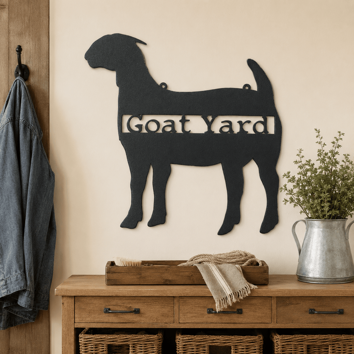 Goat Yard Boer Goat Metal Wall Sign