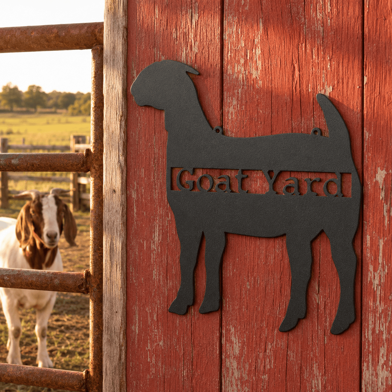 Goat Yard Boer Goat Metal Wall Sign