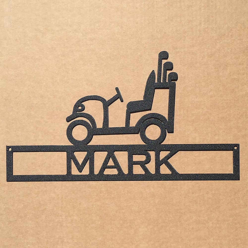 Custom Cart Letters Golf Cart with Custom Text (U15) - Rusty Rooster Metal