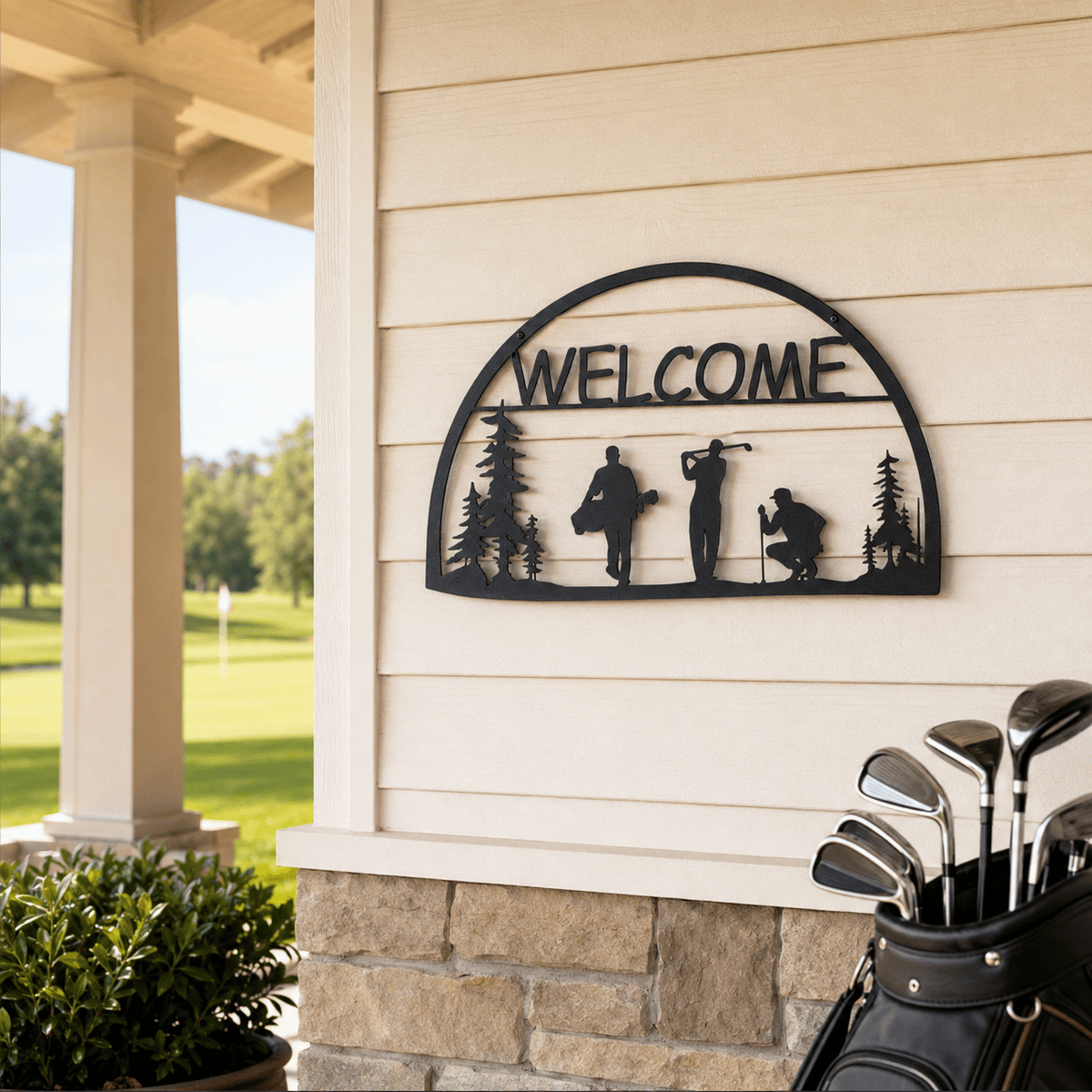 Rusty Rooster Fabrication & Design Golfers Welcome Metal Sign (O7)