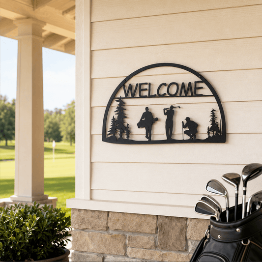 Rusty Rooster Fabrication & Design Golfers Welcome Metal Sign (O7)