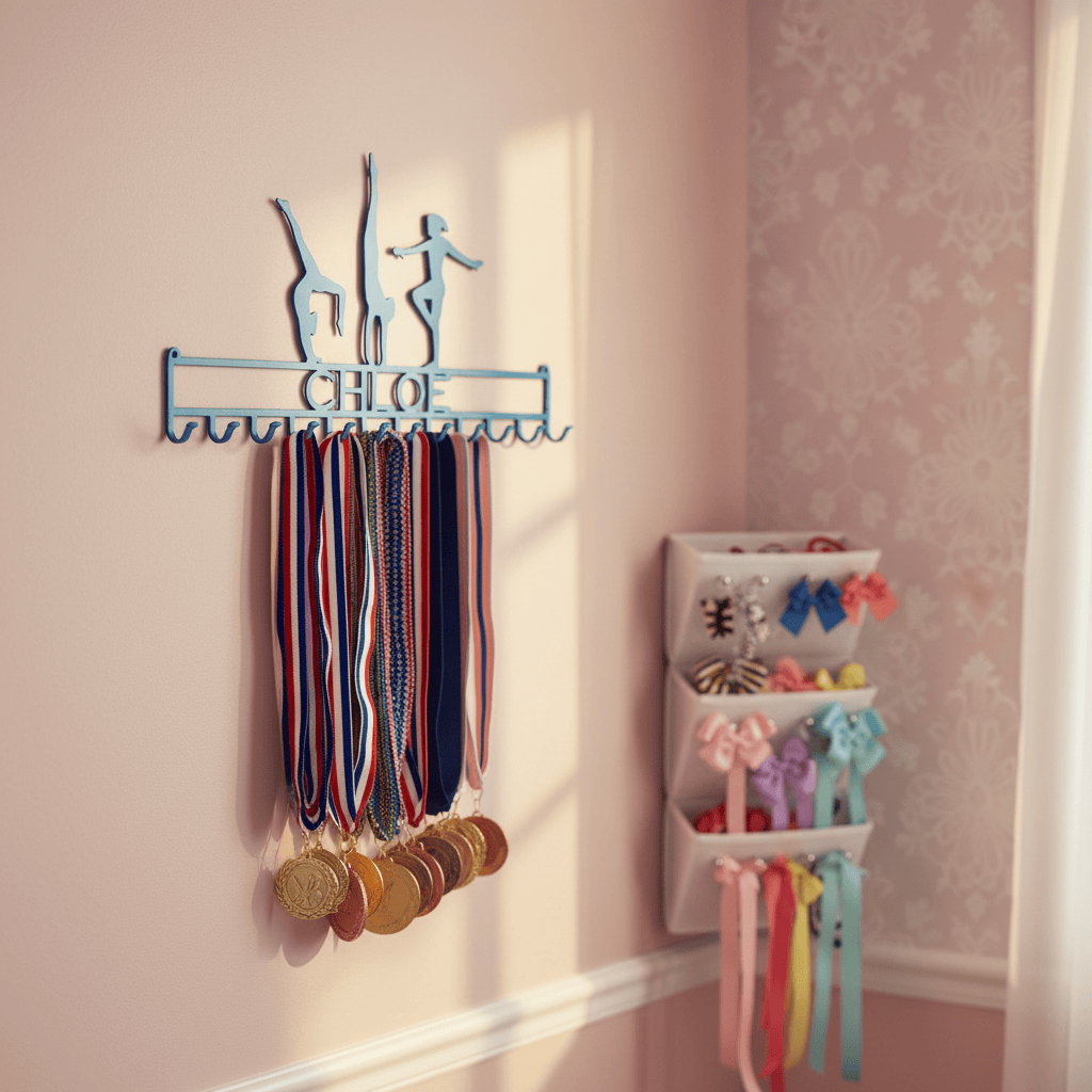 Rusty Rooster Fabrication & Design Gymnastics Medal Display Rack – Girl (U1)
