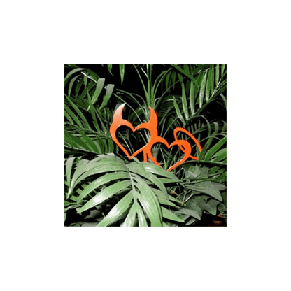 Rusty Rooster Fabrication & Design Halo and Horns & Hearts Metal Flower pot stake (A51)